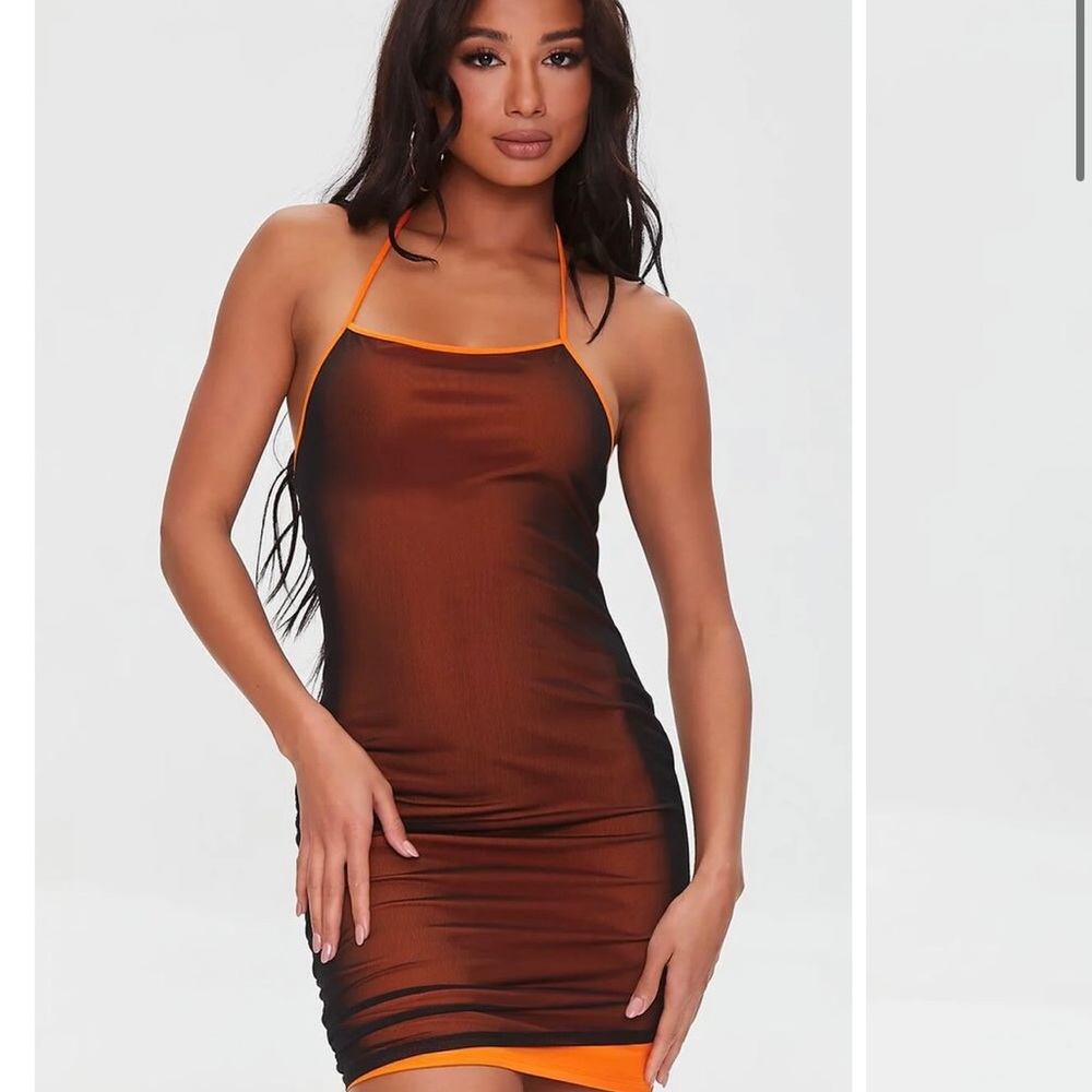 Sale!! Mesh Halter Mini Dress Size Small New W/out Tags Halloween Style Sexy - Picture 3 of 9